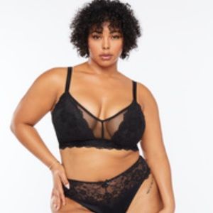 SAVAGE X FENTY: FLORAL LACE AND MESH BRALETTE